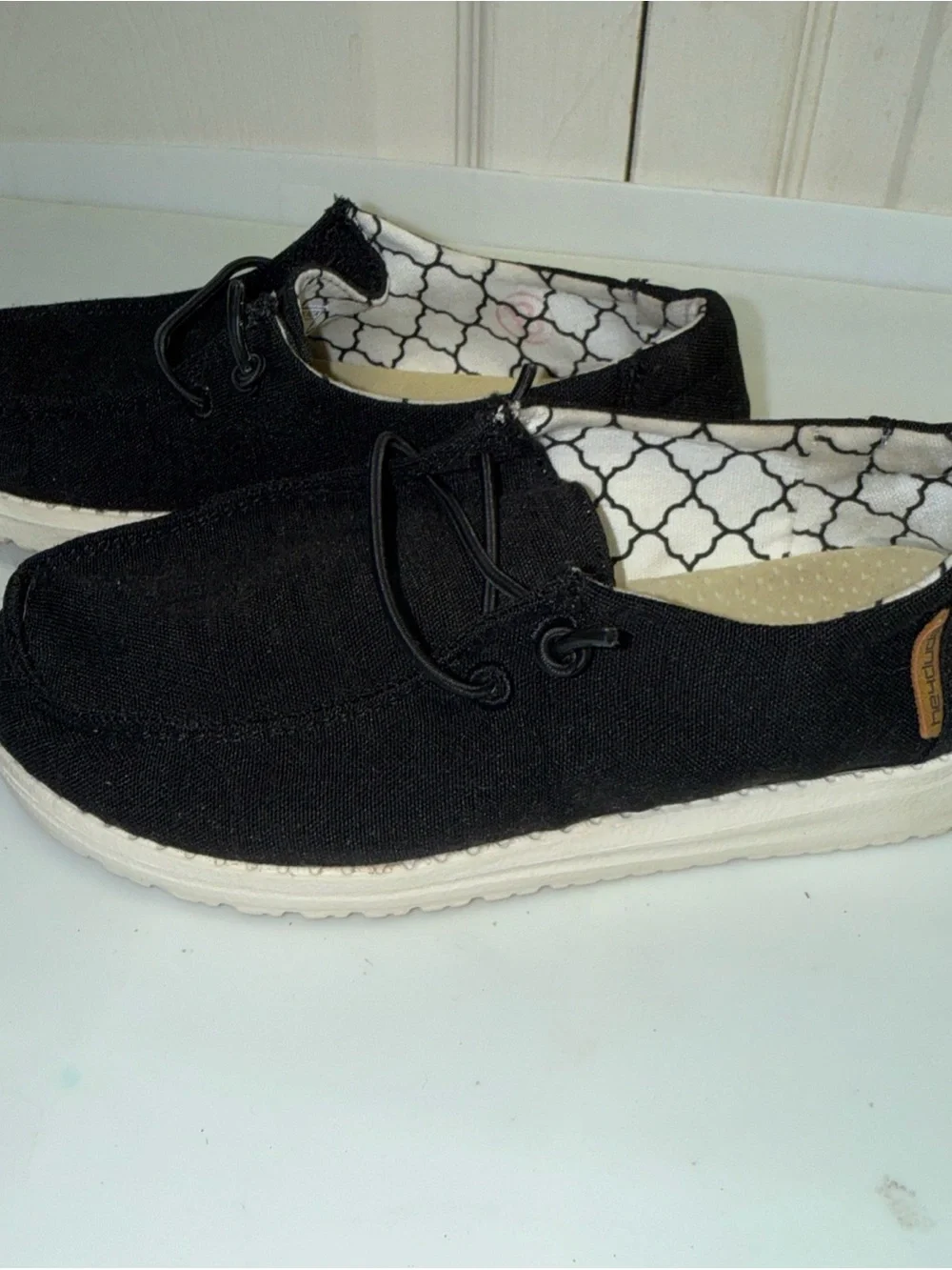 Hey Dude Wendy Black  Slip-On Shoes, Size 12 K.     Kids shoes